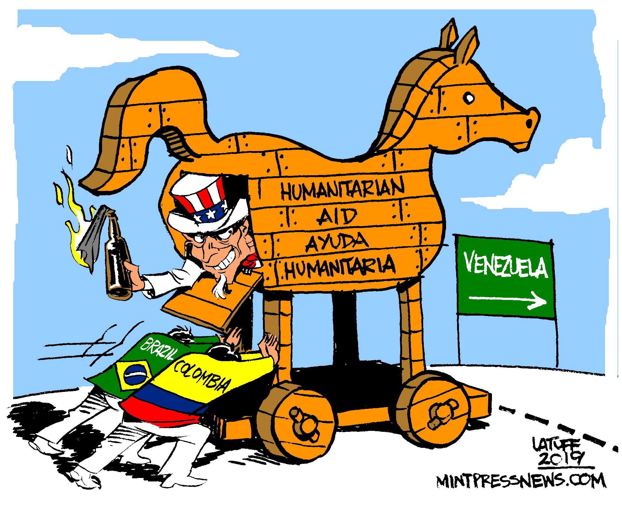Карикатура Троянский конь Украина